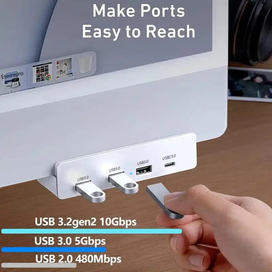 USB3.0ハブ USBハブ クランプ固定 USB3.2/3.0/2.0