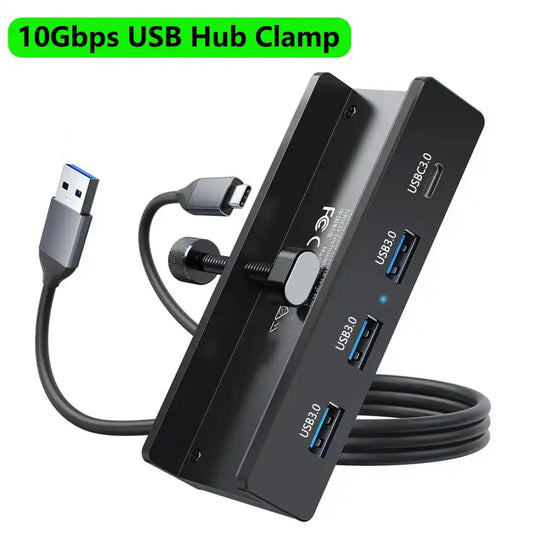 USB3.0ハブ USBハブ クランプ固定 USB3.2/3.0/2.0